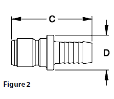 ST Series hose stem plug dimensions